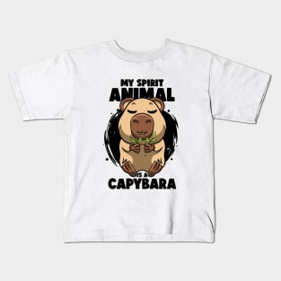 Don't Worry be Capy Funny Capybara Face Zoo Rodent Capybaras Kids T-Shirt